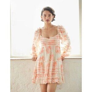 Hemant & Nandita Dream Smocked Babydoll Tiered Mini Dress